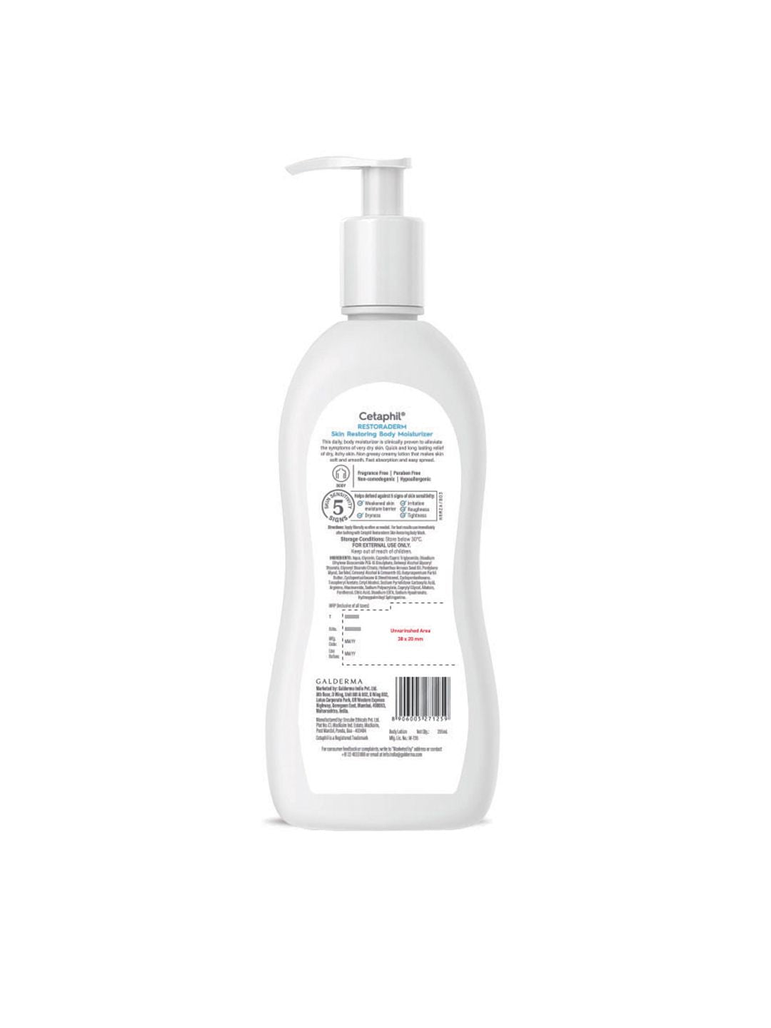 Cetaphil Restoraderm Body Moisturizer to Repair Skin Barrier for Dry Itchy Skin - 295ml