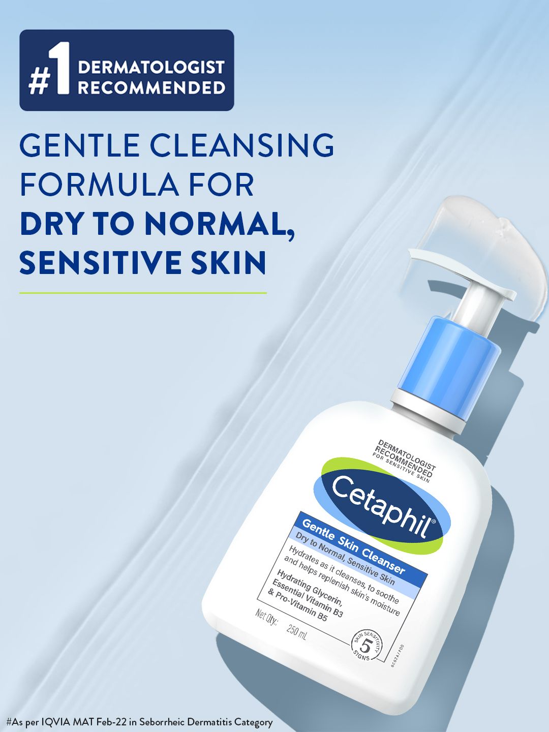 Cetaphil Gentle Skin Cleanser Hydrating Face Wash with Niacinamide & Vitamin B5