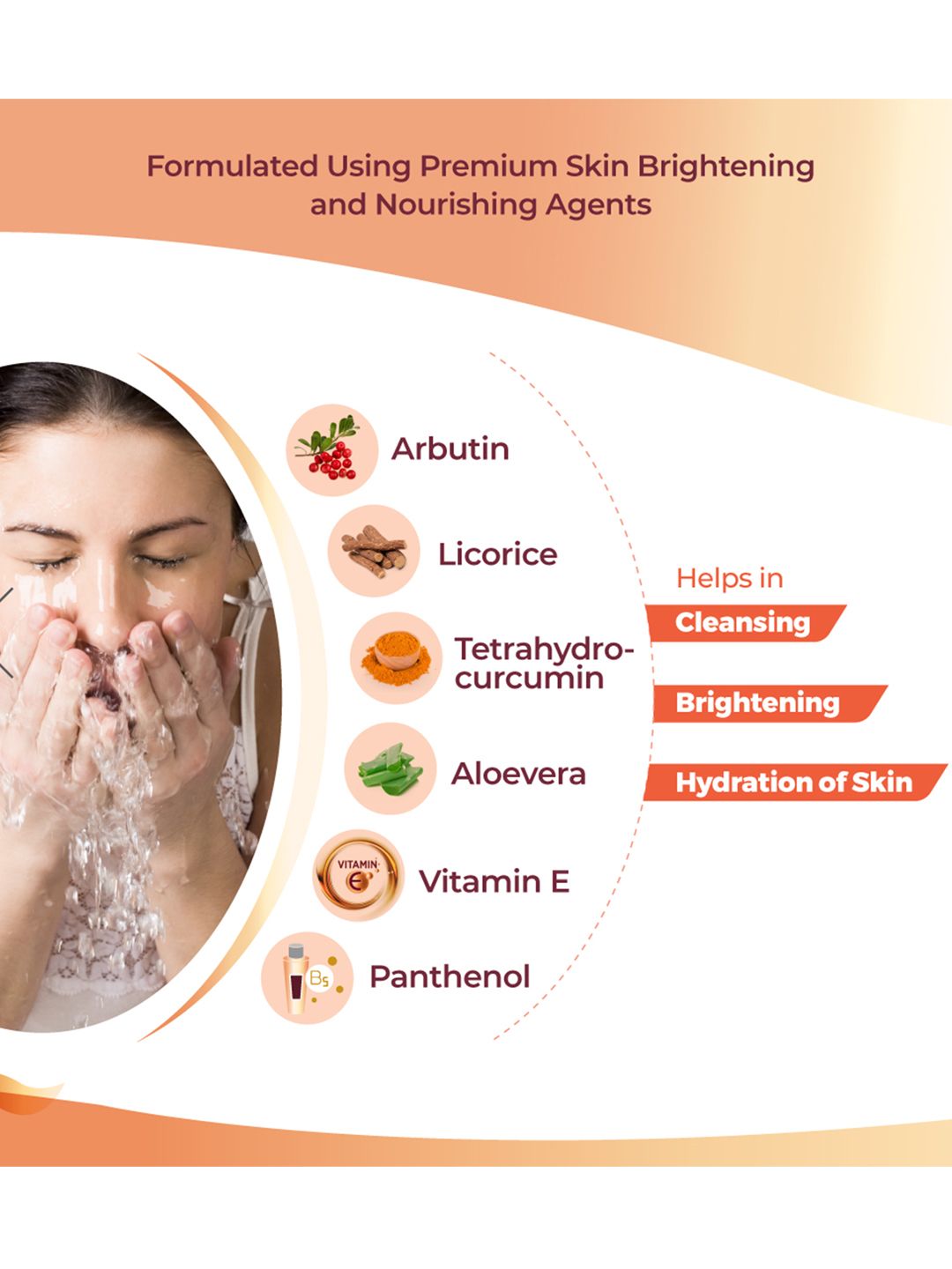 BI-LUMA Advance Skin Brightening Face Wash with Vitamin E & Aloe for Even Skin Tone- 100ml