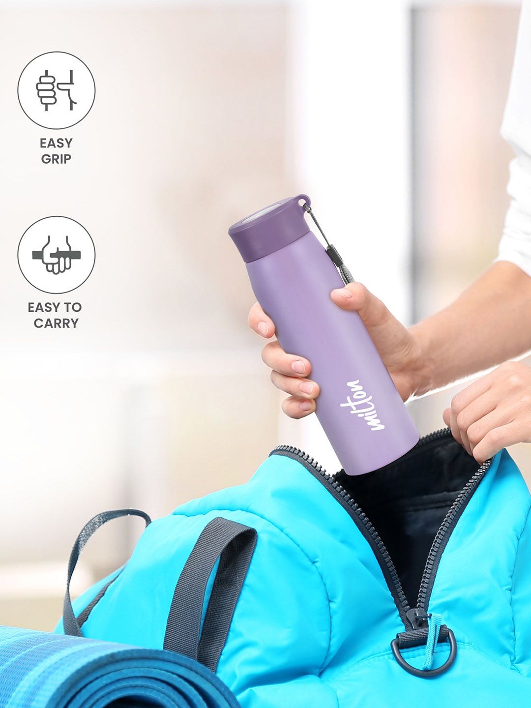 Milton Handy 650 Purple Single Walled Stainless Steel Water Bottle