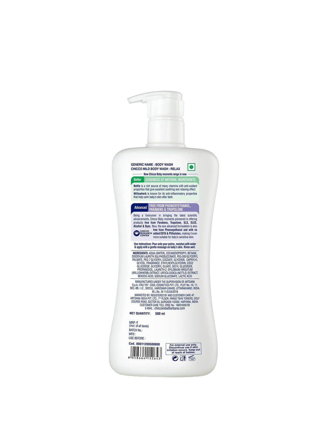 Chicco Baby Moments Mild Body Wash With Nettle & Willowherb