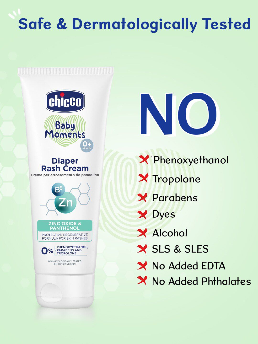 Chicco Baby Moments Diaper Rash Cream - Prevent Rashes & Irritation - 100ml