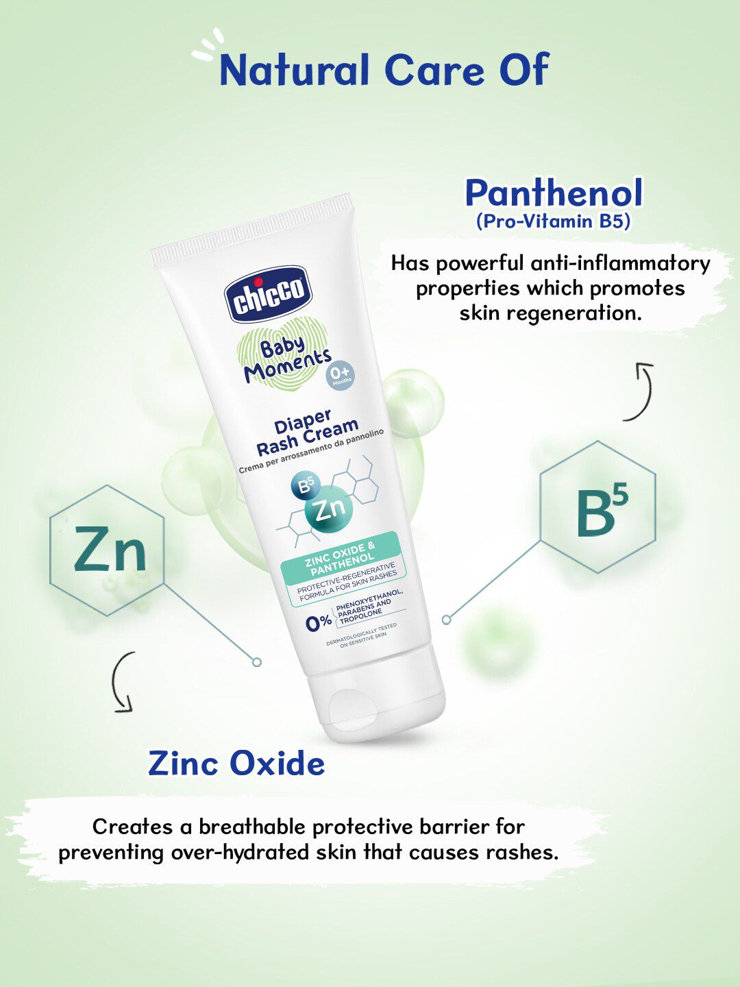 Chicco Baby Moments Diaper Rash Cream - Prevent Rashes & Irritation - 100ml