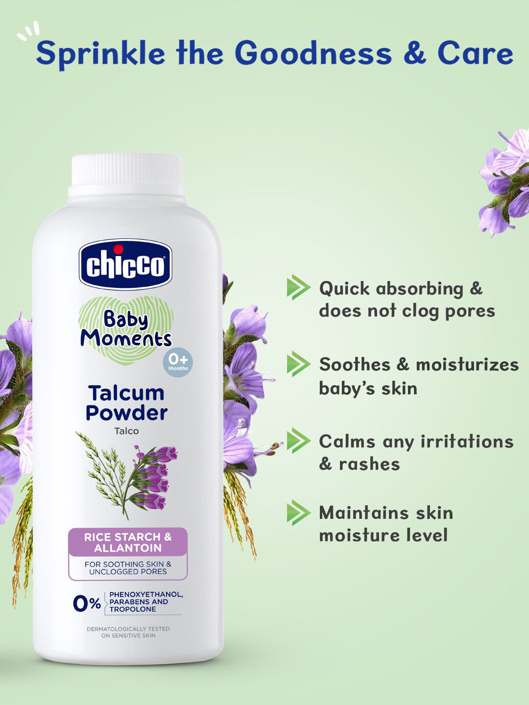 Chicco Baby Moments Talcum Powder Soothes & Moisturizes