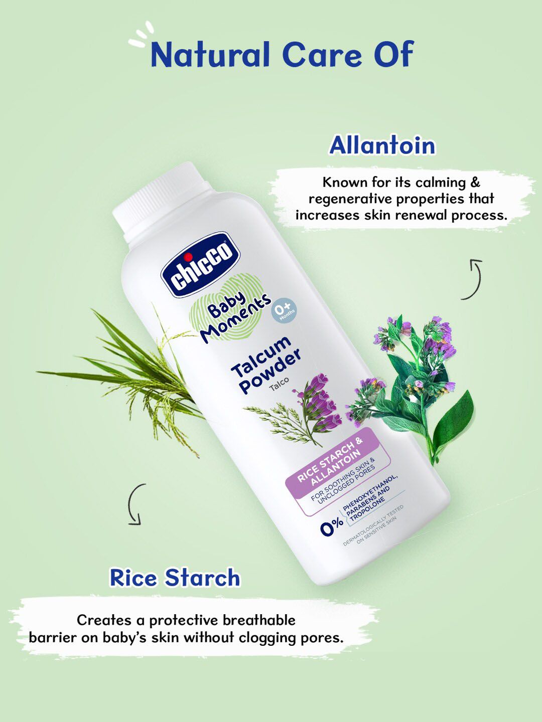 Chicco Baby Moments Talcum Powder Soothes & Moisturizes
