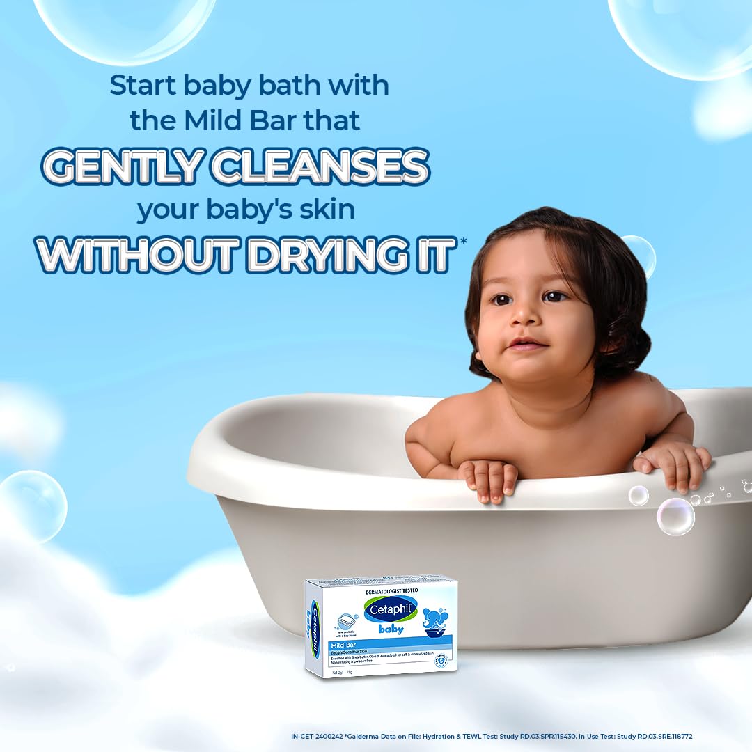 Cetaphil Baby Mild Bar 75gm, Kids Soap for Bath