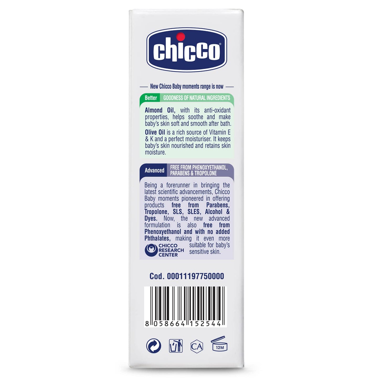 Chicco Baby Moments Bathing Soap for Babies with Almond & Olive Oil