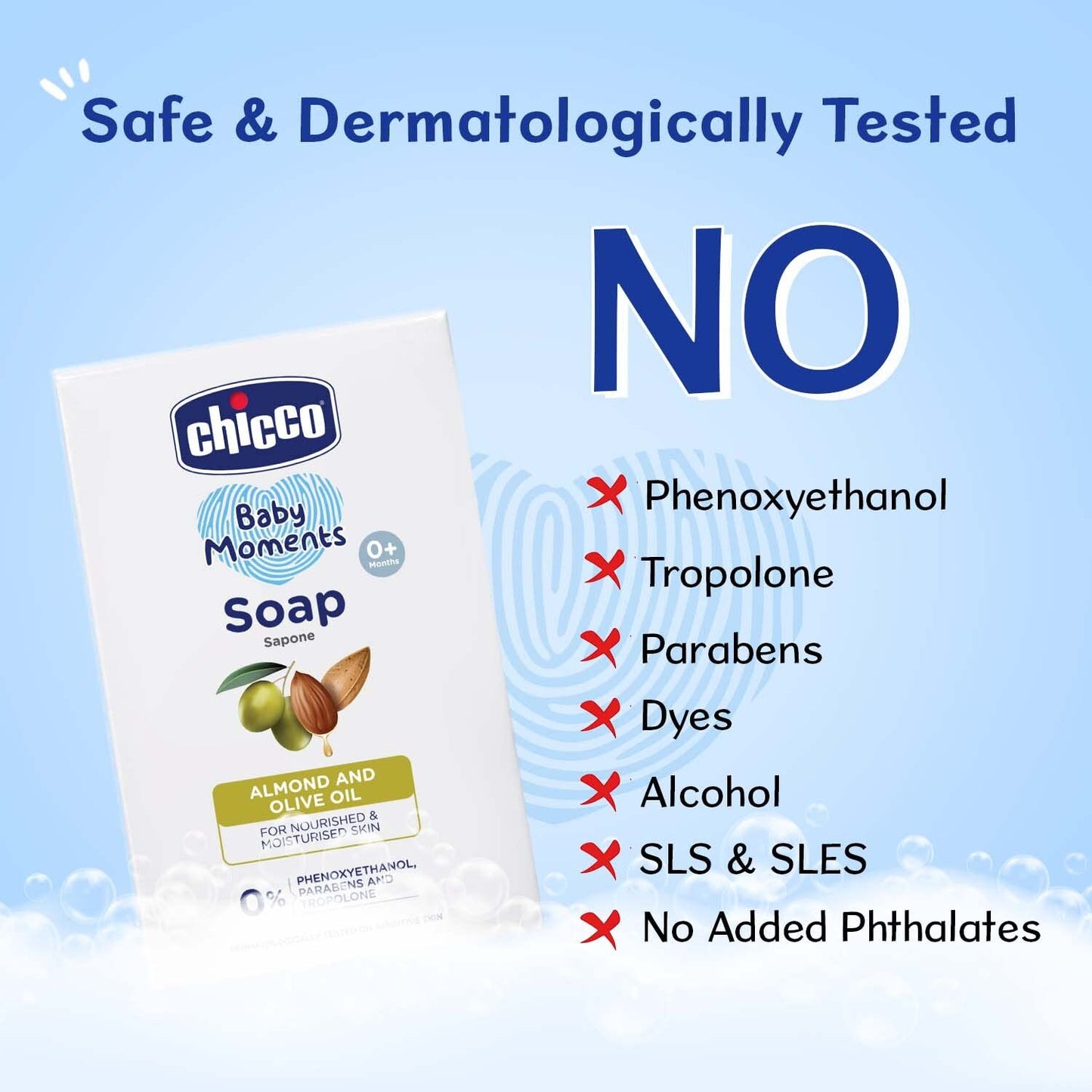 Chicco Baby Moments Bathing Soap for Babies with Almond & Olive Oil