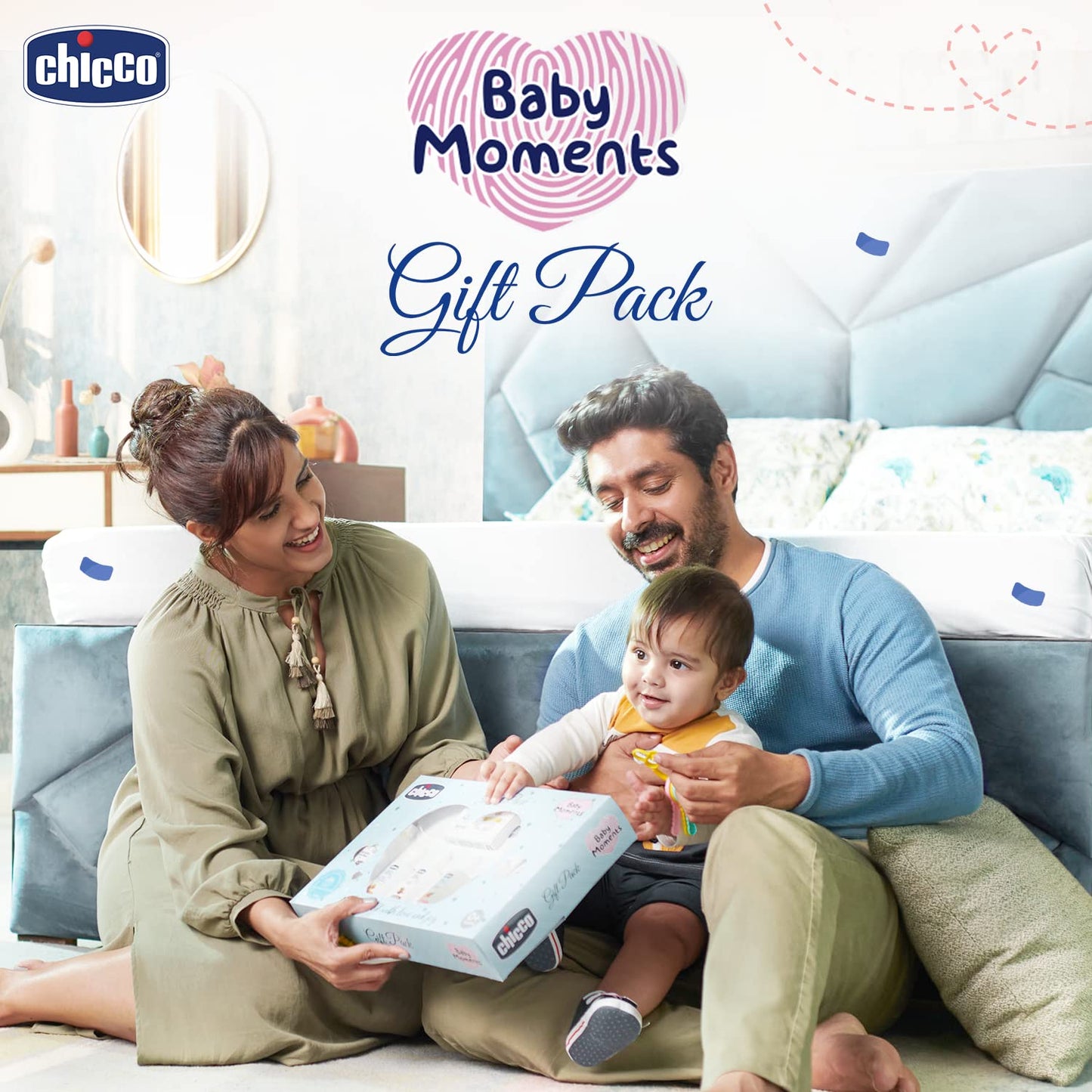 Chicco Baby Essential Gift Set Pink with CHICCO Baby Essential Gift Set Blue Gift