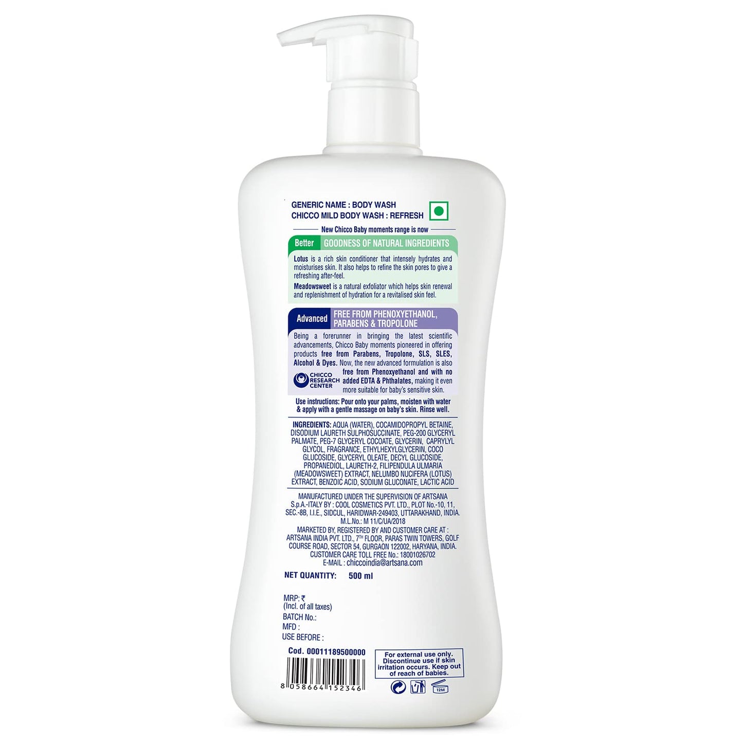 Chicco Baby Moments Mild Body Wash With Lotus & Meadowsweet
