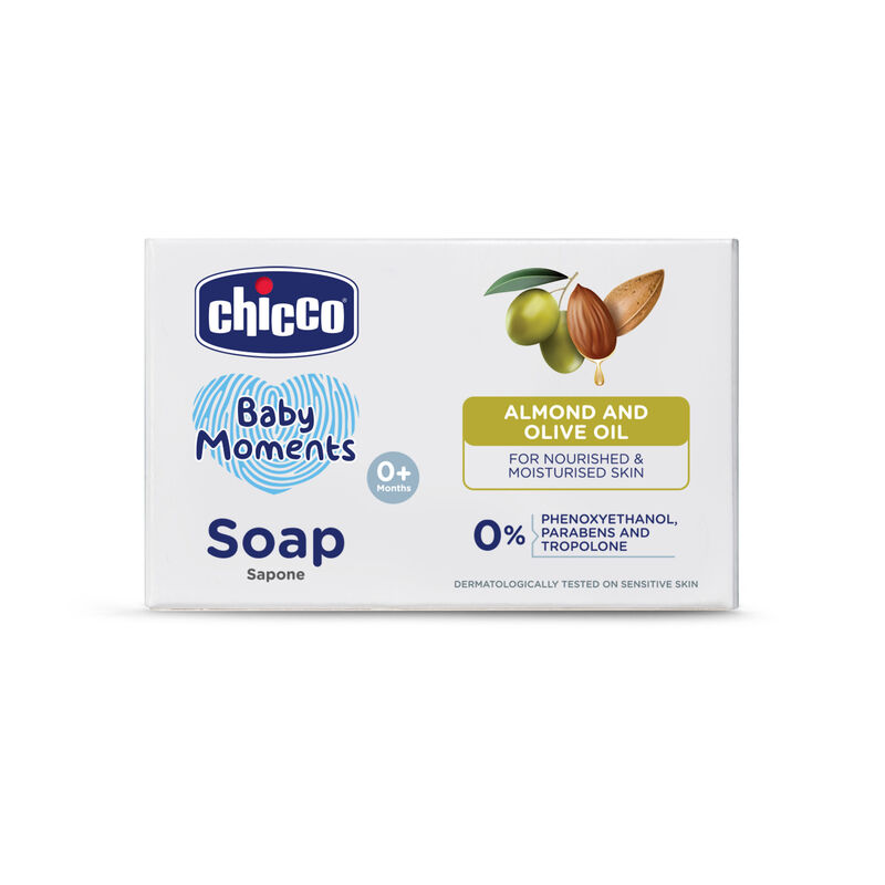 Chicco Baby Moments Bathing Soap for Babies with Almond & Olive Oil