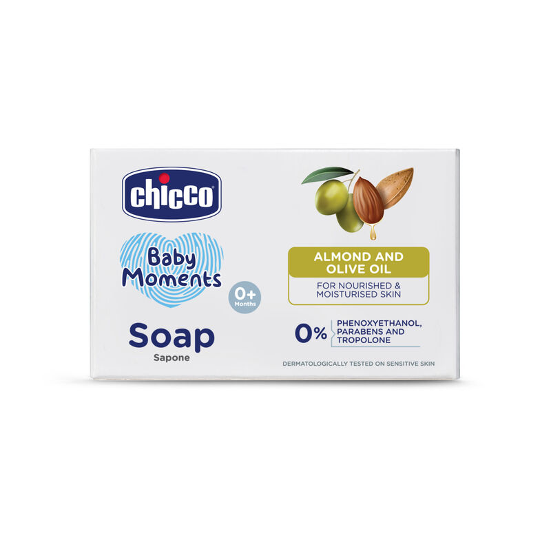 Chicco Baby Moments Bathing Soap for Babies with Almond & Olive Oil