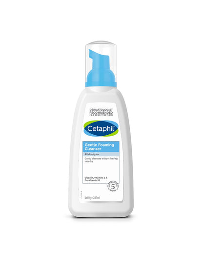 Cetaphil Gentle Foaming Face Wash Cleanser for All Skin Types with Vitamin E & B5 - 136 ml