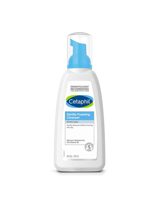 Cetaphil Gentle Foaming Face Wash Cleanser for All Skin Types with Vitamin E & B5 - 136 ml
