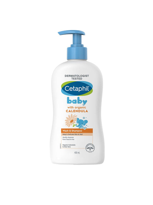 Cetaphil Baby Wash & Shampoo with Organic Calendula & Tear Free Formula - 400ml