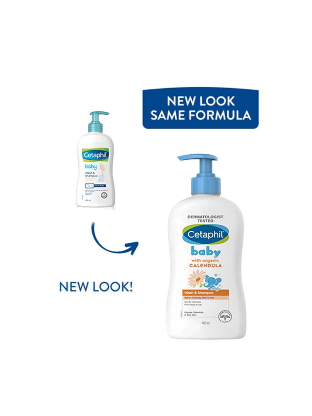 Cetaphil Baby Wash & Shampoo with Organic Calendula & Tear Free Formula - 400ml