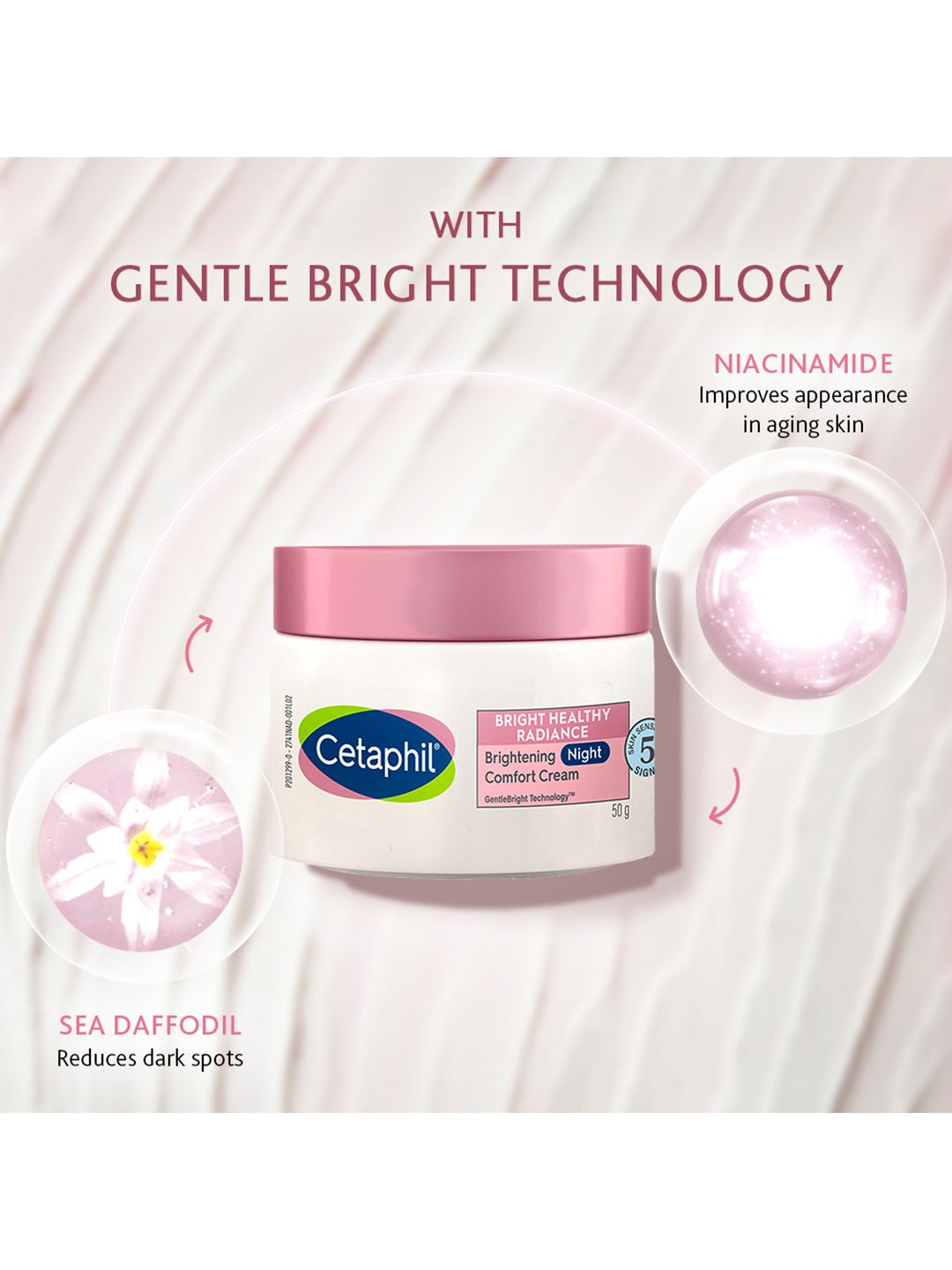 Cetaphil Bright Healthy Radiance Night Cream for Uneven Skin Tone with Niacinamide - 50 g