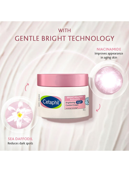 Cetaphil Bright Healthy Radiance Night Cream for Uneven Skin Tone with Niacinamide - 50 g