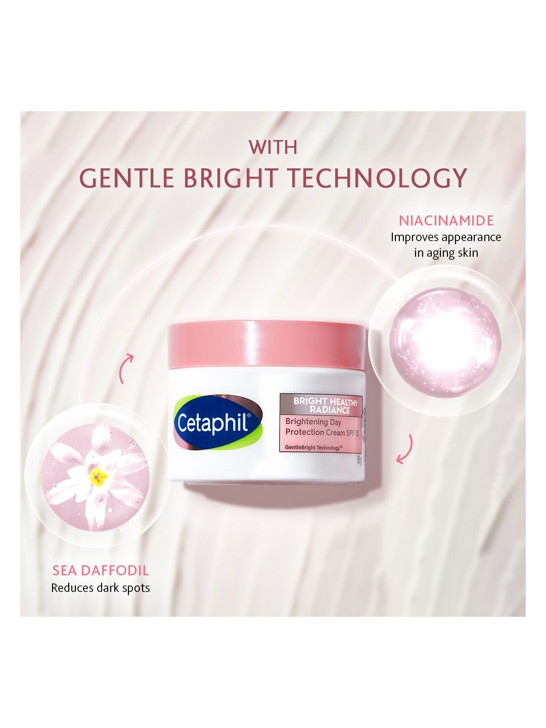 Cetaphil Bright Healthy Radiance Day Cream for Uneven Skin Tone with Niacinamide - 50 g