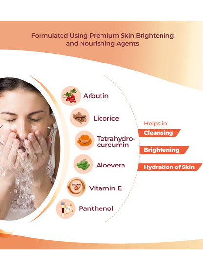 BI-LUMA Advance Skin Brightening Face Wash with Vitamin E & Aloe for Even Skin Tone- 100ml