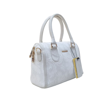 Carybu White Ladies Pure Leather Hand - Bag Small