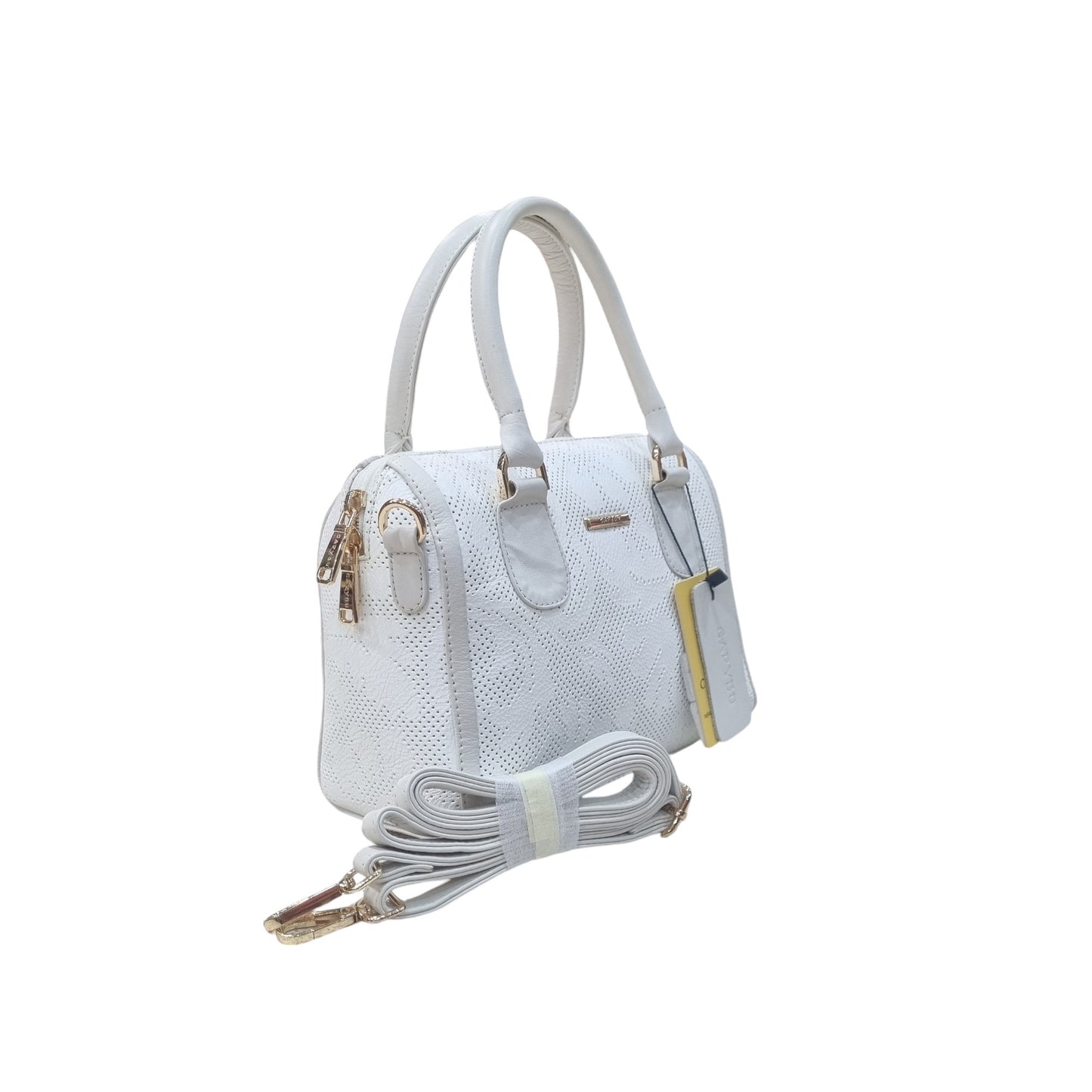 Carybu White Ladies Pure Leather Hand - Bag Small