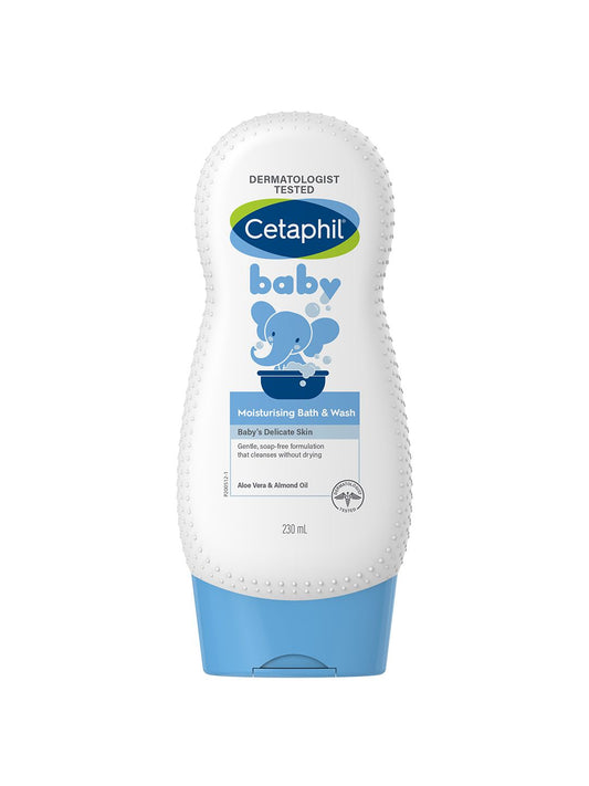 Cetaphil Baby Moisturising Bath & Wash with Glycerine & Panthenol for Face & Body - 230 ml