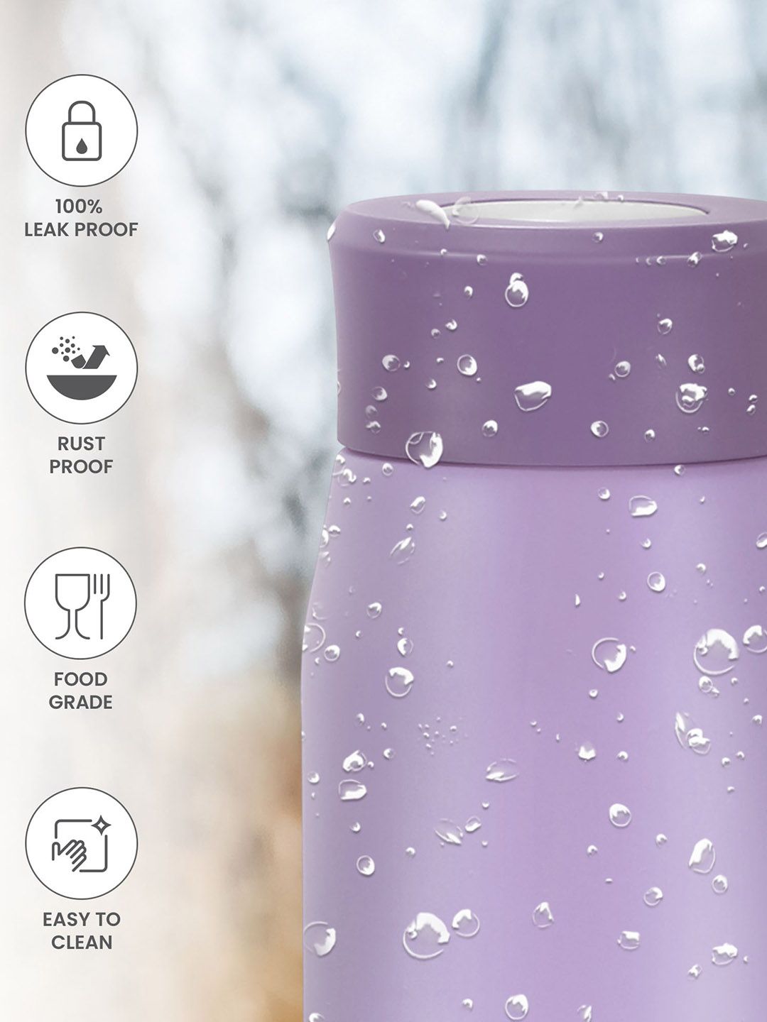 Milton Handy 650 Purple Single Walled Stainless Steel Water Bottle