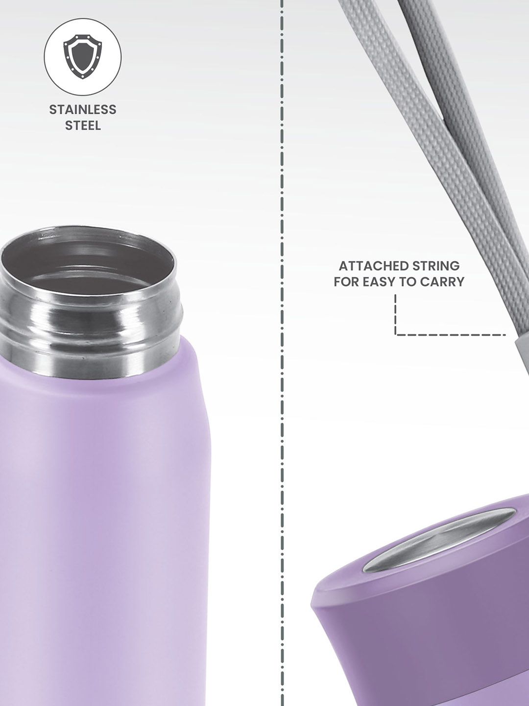 Milton Handy 650 Purple Single Walled Stainless Steel Water Bottle