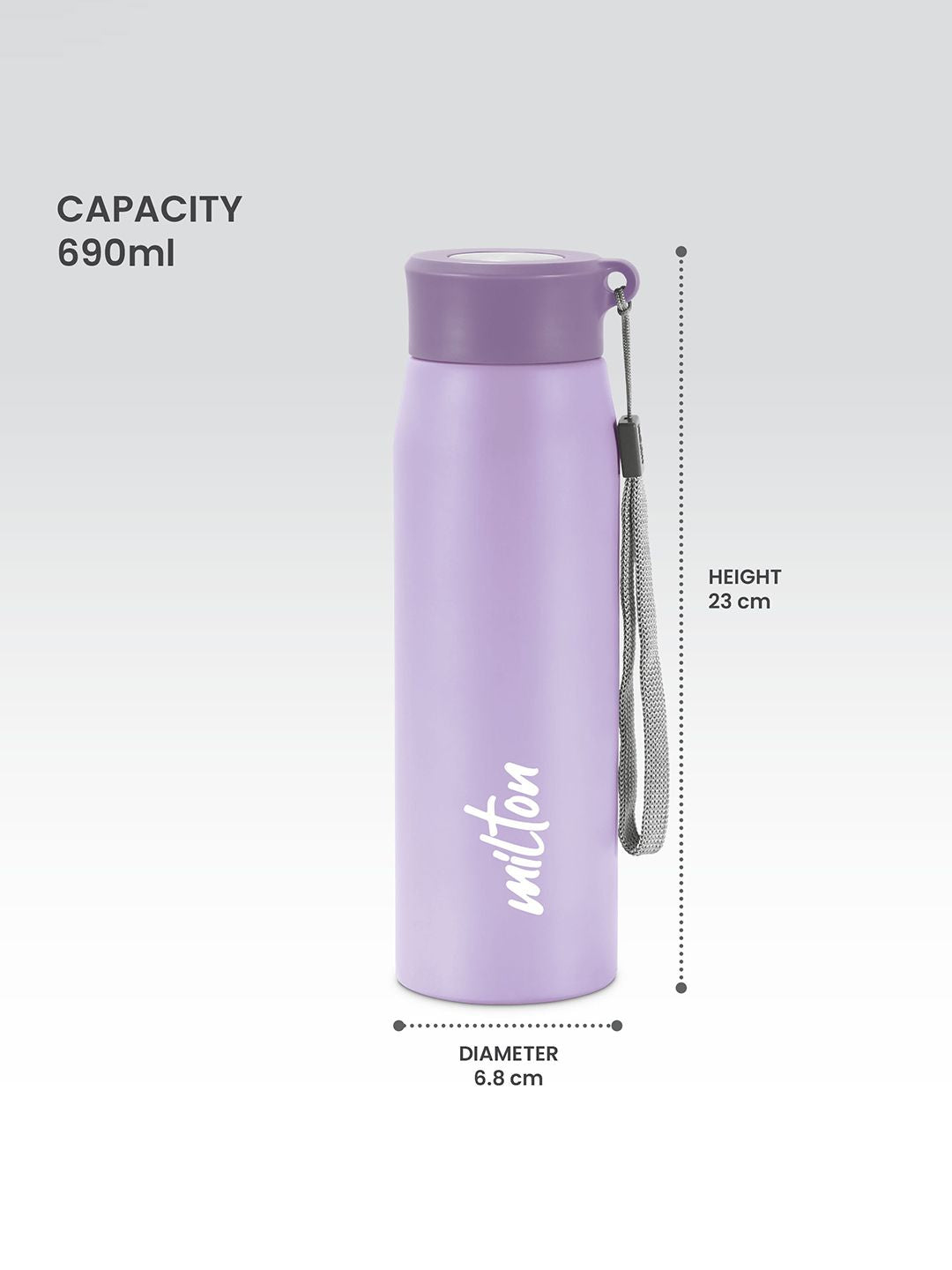 Milton Handy 650 Purple Single Walled Stainless Steel Water Bottle