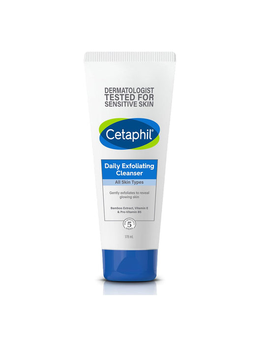 Cetaphil Daily Exfoliating Cleanser for All Skin Types to Remove Dirt & Oil - 178 ml