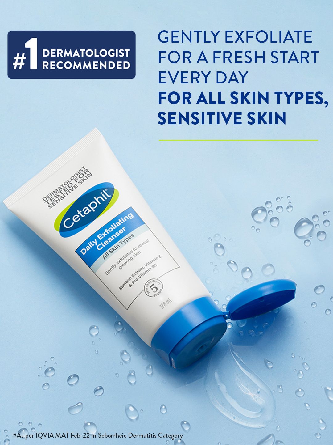 Cetaphil Daily Exfoliating Cleanser for All Skin Types to Remove Dirt & Oil - 178 ml