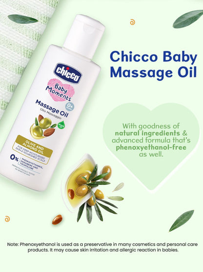 Chicco Baby Moments Moisturizing Massage Oil with Olive & Almond Oil