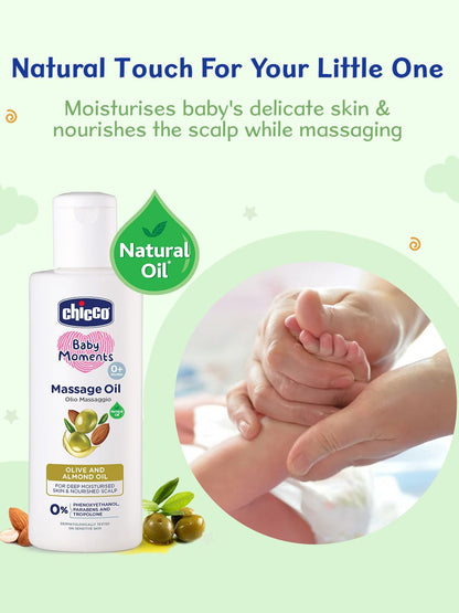 Chicco Baby Moments Moisturizing Massage Oil with Olive & Almond Oil