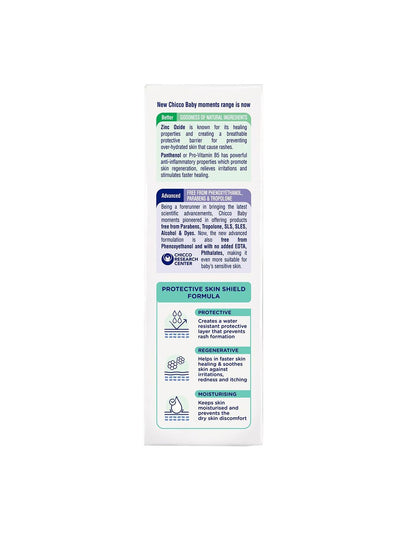Chicco Baby Moments Diaper Rash Cream - Prevent Rashes & Irritation - 100ml