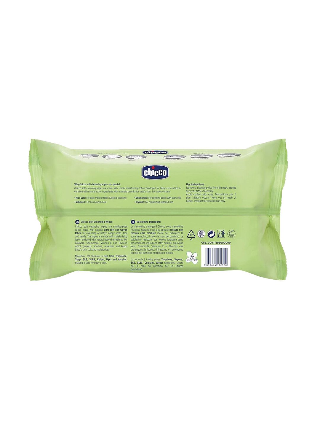 Chicco Baby Moments Soft Cleansing Wipes For Nappy Face & Hands