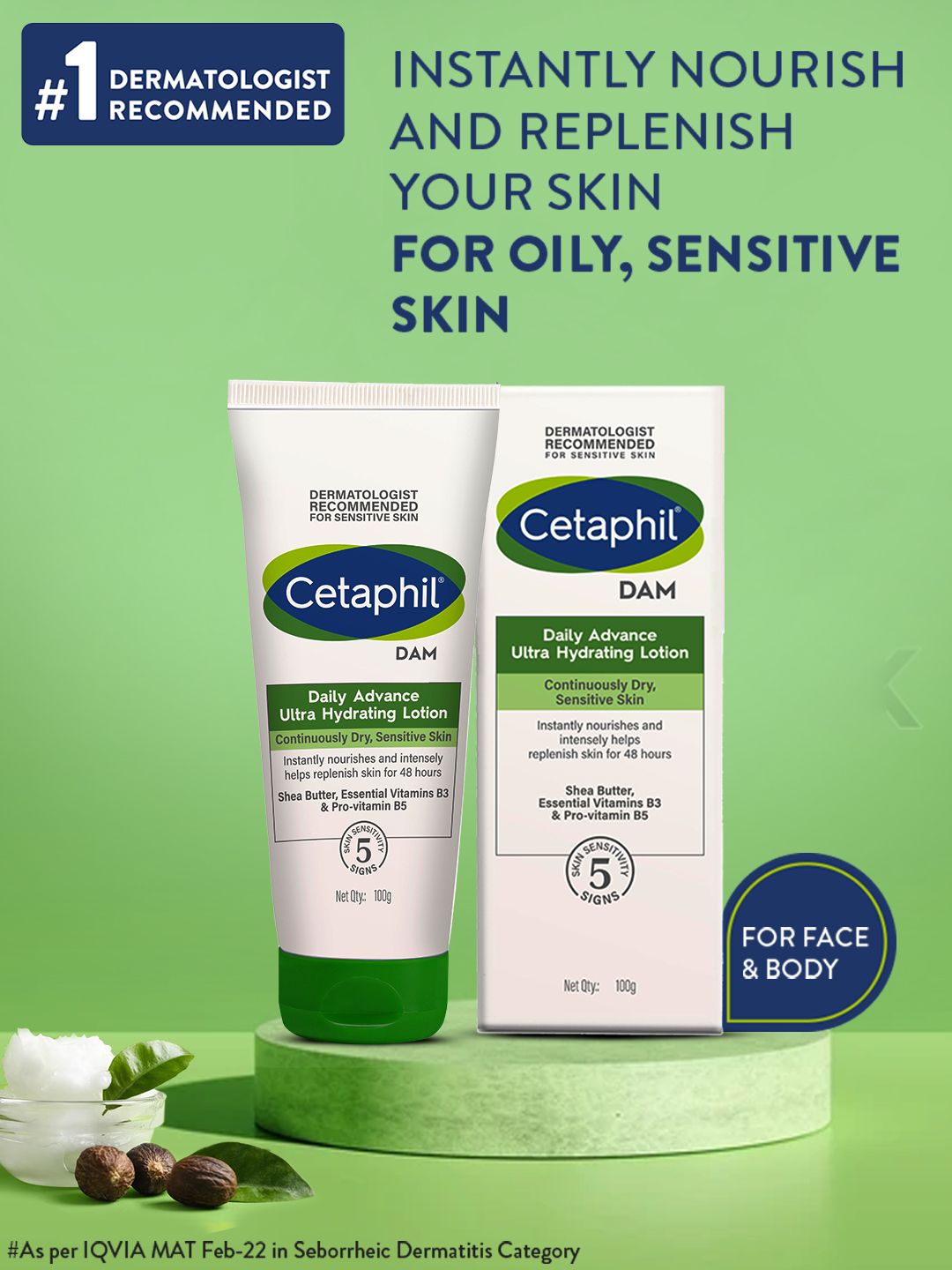 Cetaphil DAM Ultra Hydrating Lotion Long Lasting Moisturizer for Face & Body