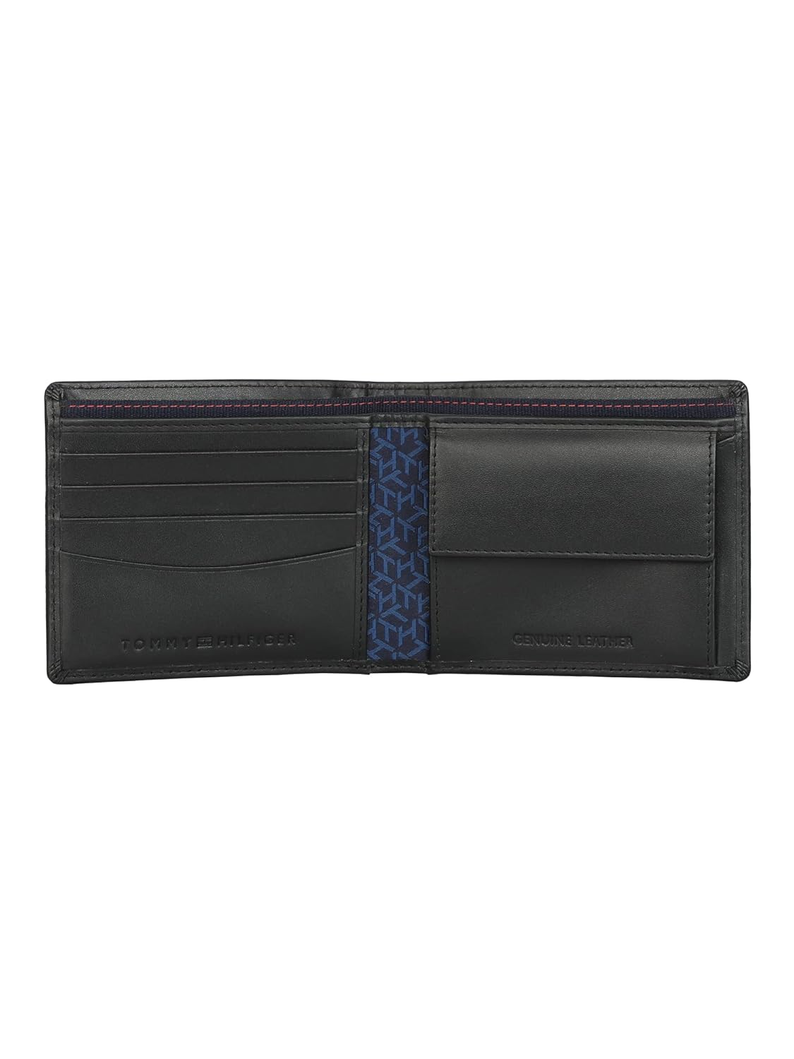 Tommy Hilfiger Arke Mens Leather Global Coin Wallet Print Black