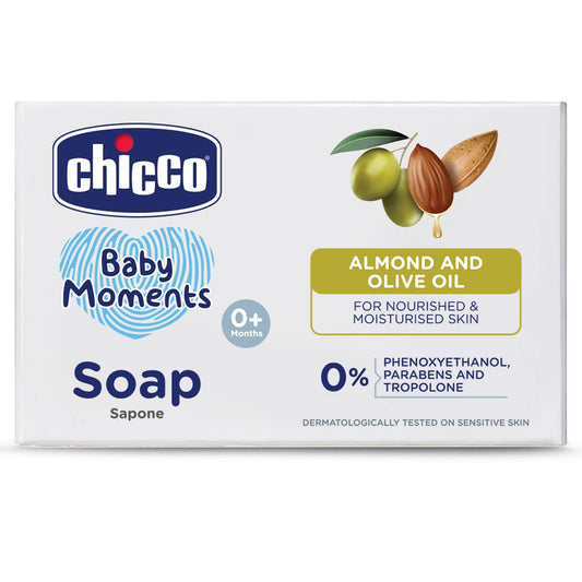 Chicco Baby Moments Bathing Soap for Babies with Almond & Olive Oil