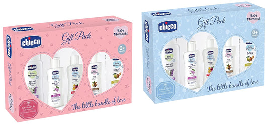 Chicco Baby Essential Gift Set Pink with CHICCO Baby Essential Gift Set Blue Gift