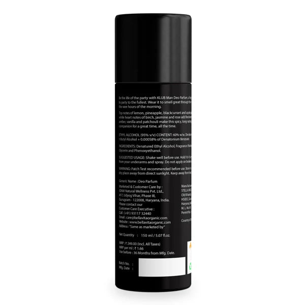 Bellavita KLUB MAN DEO PARFUM