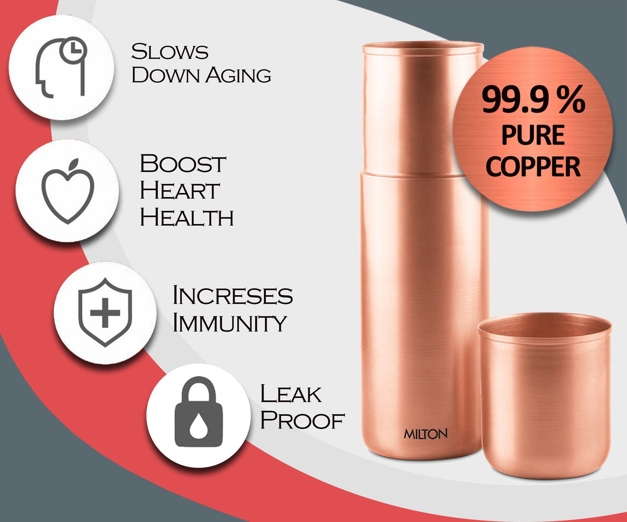 Milton Copper Bed Pot Water Bottle - 1100ml