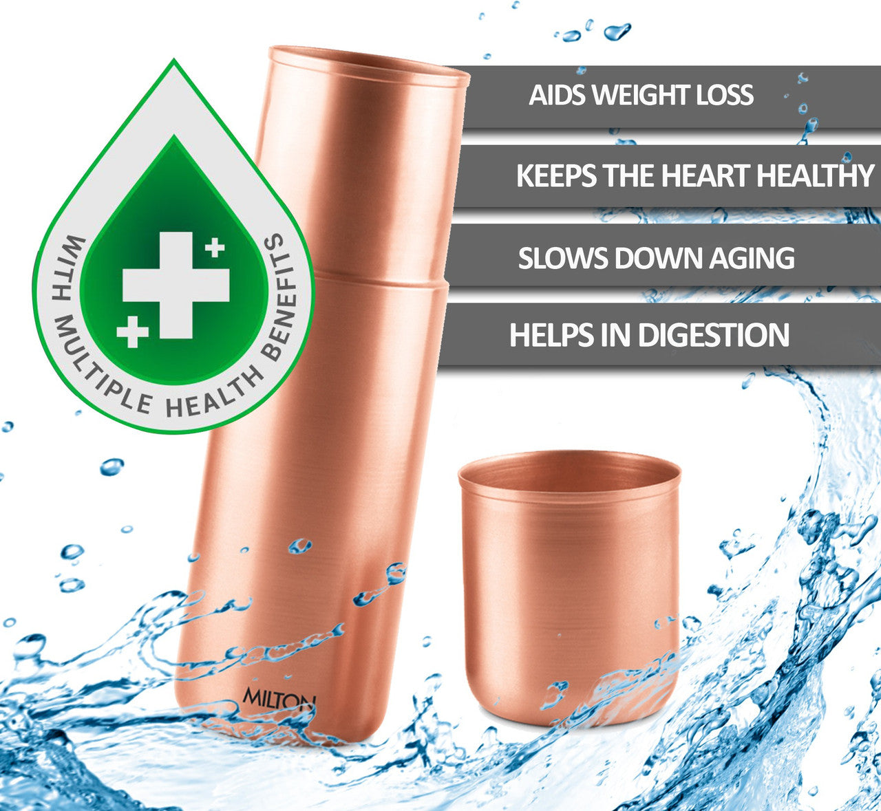 Milton Copper Bed Pot Water Bottle - 1100ml