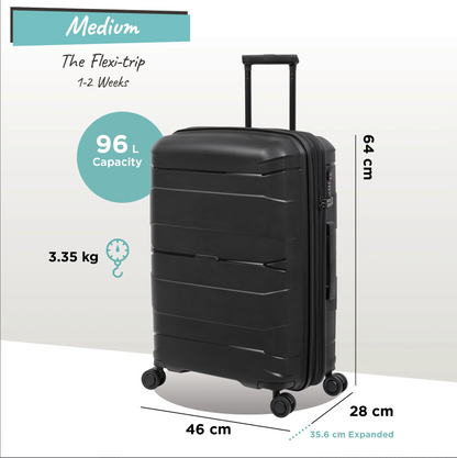 Momentous -   (Black) Expandable | TSA Lock | 8-Wheel luggage bag