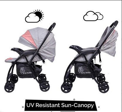 Sugar Pop Stroller - 3 Position Seat Recline, Easy One Hand Fold, Reversible Handle, UV Resistant Sun Canopy