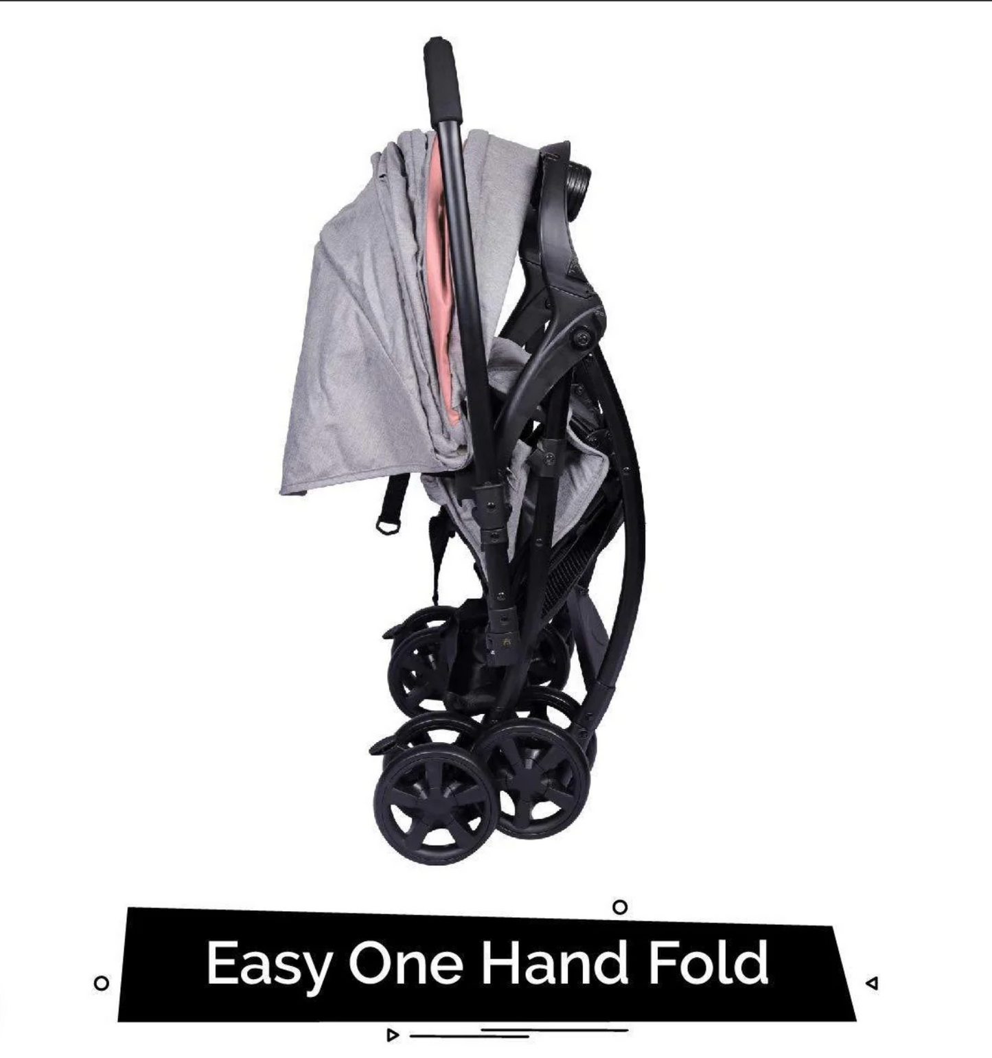 Sugar Pop Stroller - 3 Position Seat Recline, Easy One Hand Fold, Reversible Handle, UV Resistant Sun Canopy