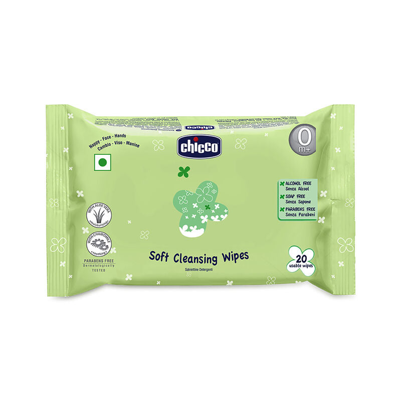 Chicco Baby Moments Soft Cleansing Wipes For Nappy Face & Hands